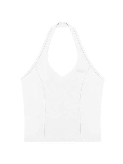 Halter neck slim fit vest