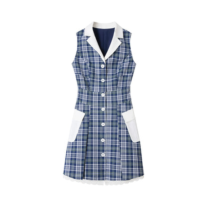 Blue Lace A-Line Dress