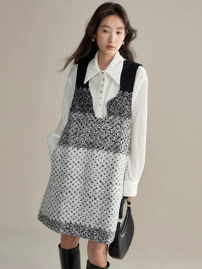 Mid-length knitted vest dress