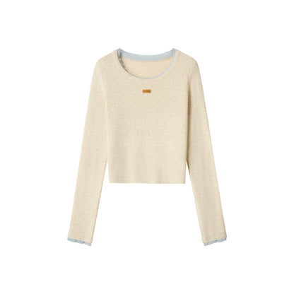 Uena Wool Blend Logo Top