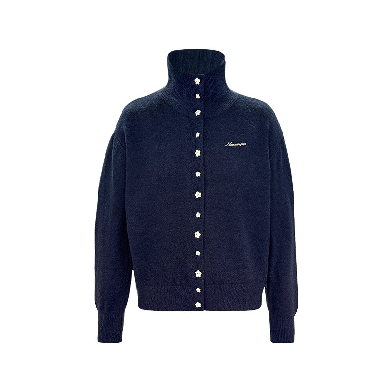 Navy Star Turtleneck Cardigan Set-Up