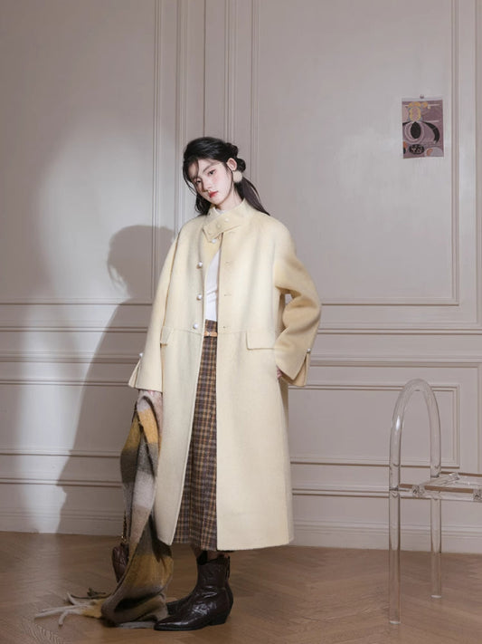 Slit wool coat