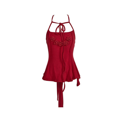 Pink Floral Knit Camisole