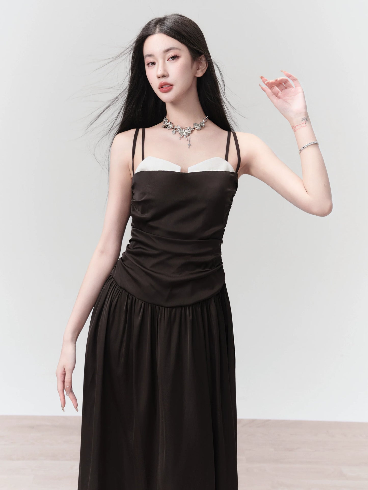 French Black Slip Dress