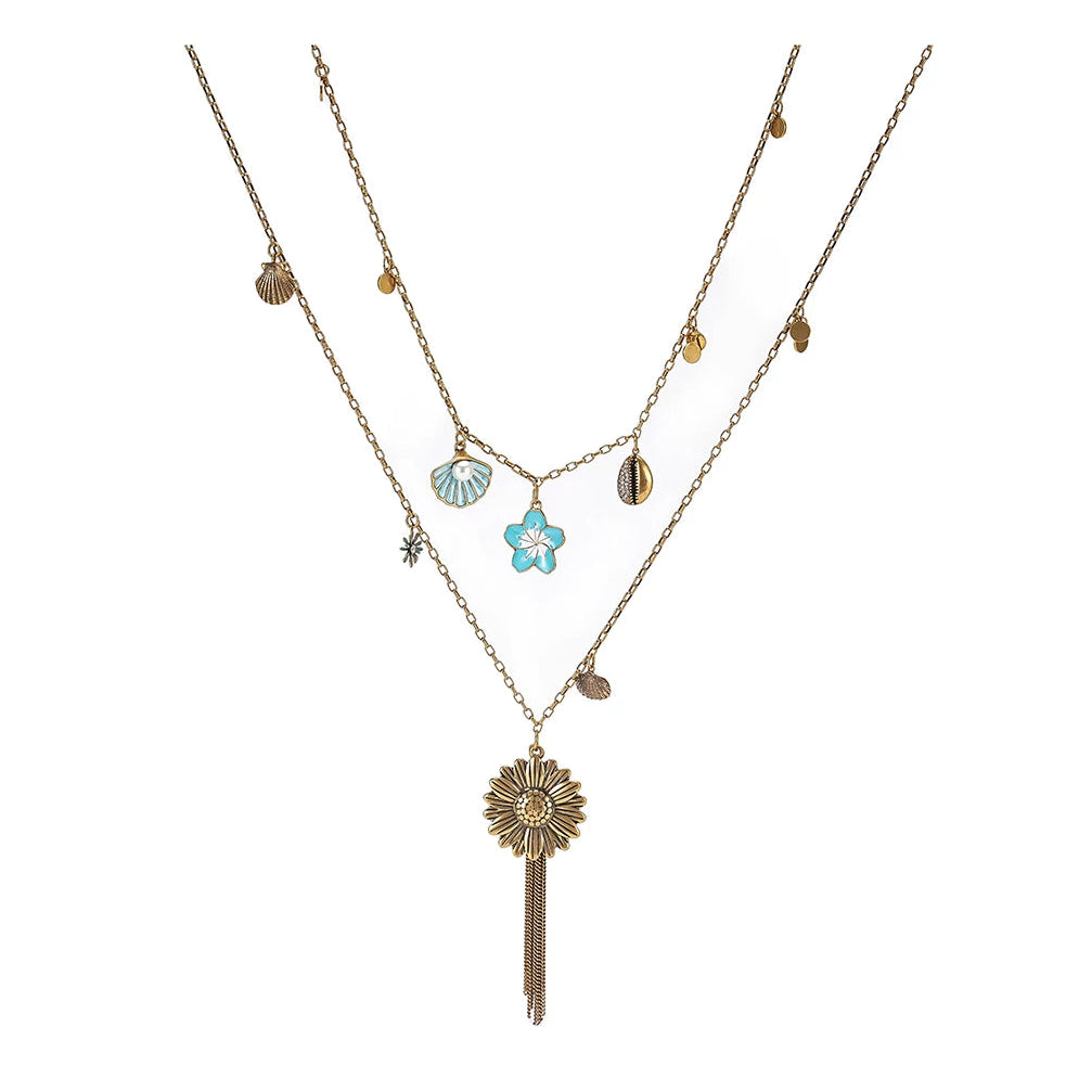Vintage Shell Flower Necklace