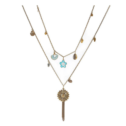 Vintage Shell Flower Necklace