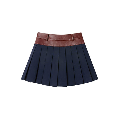 Double Waist Pleated Skirt