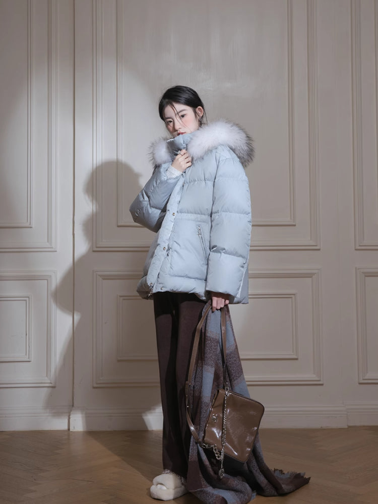 Fur collar down jacket