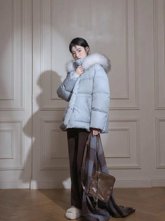 Fur collar down jacket