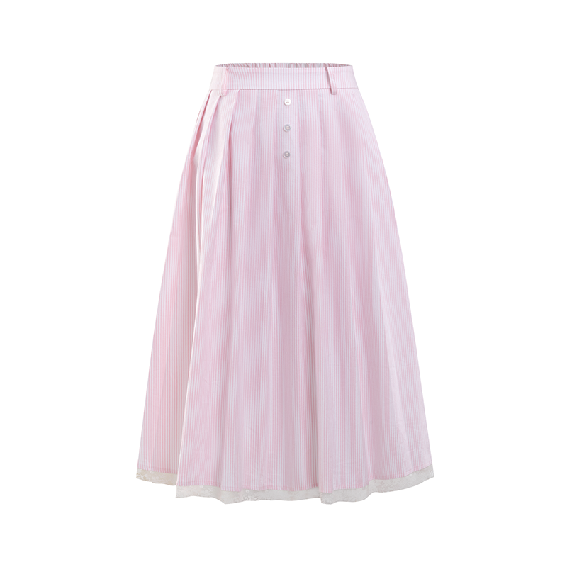 Flying Sleeve Shirt and Pleated Skirt Set-Up