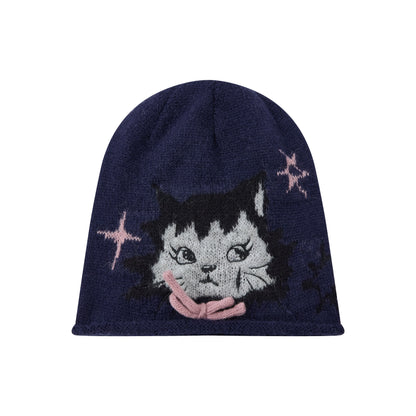Knitted Cat Beanie Hat