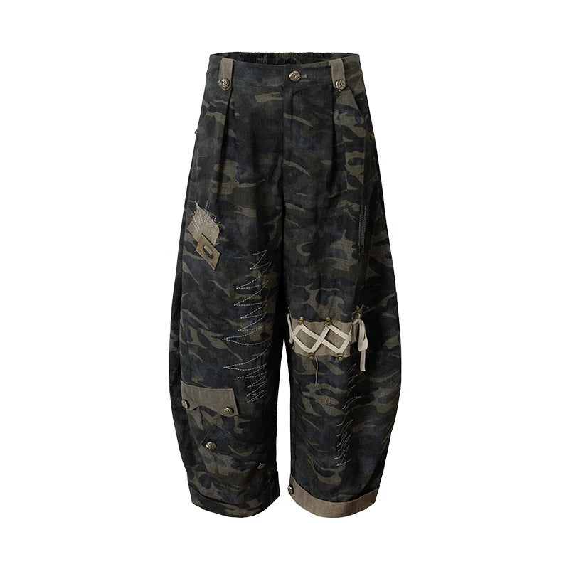 Heavy Industry Embroidery Camouflage Trousers