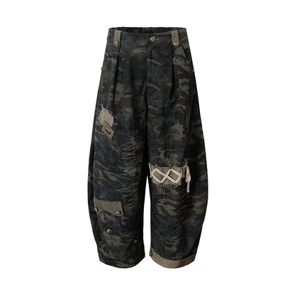 Heavy Industry Embroidery Camouflage Trousers