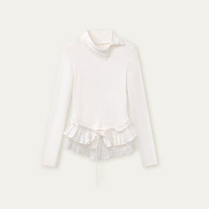 Layered Pleated Base Long Sleeve Top