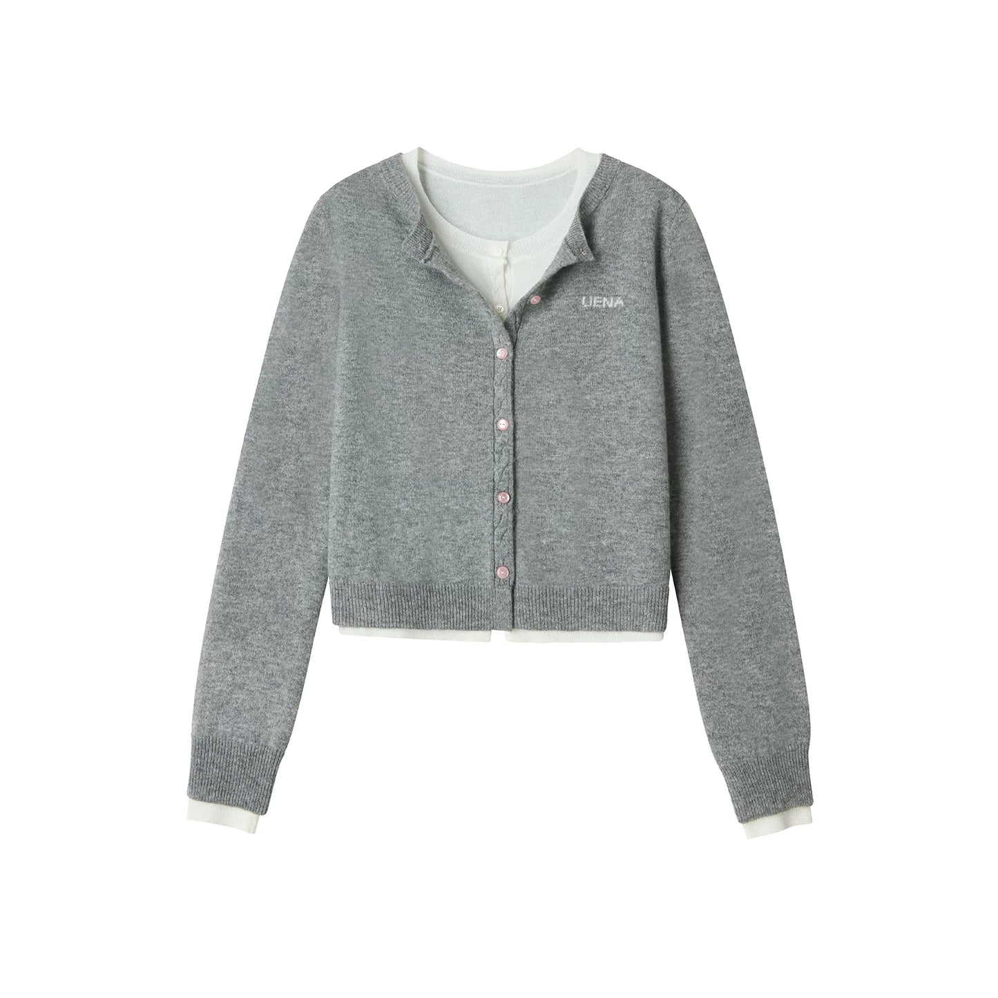 Uena Grauer Strickcardigan