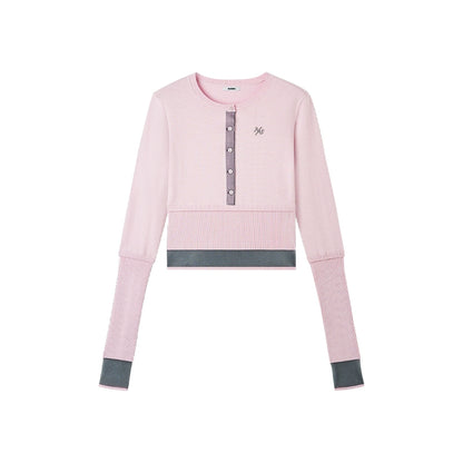 Sheep Wool Contrasting Knit Sweater