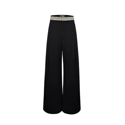 Mid Rise Sequin Track Pants