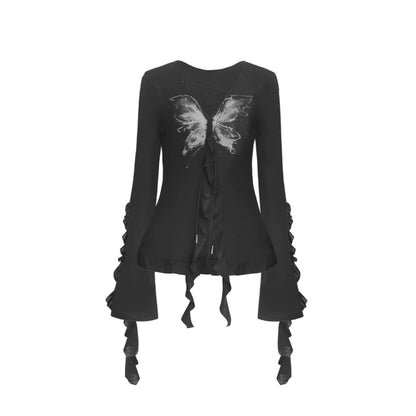 Falling Angel butterfly print top