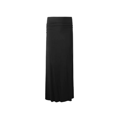 Black Draped Maxi Skirt