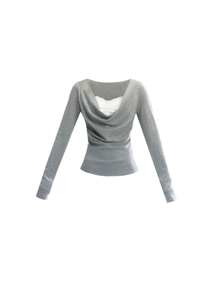 Gray Flower Swing Knitwear