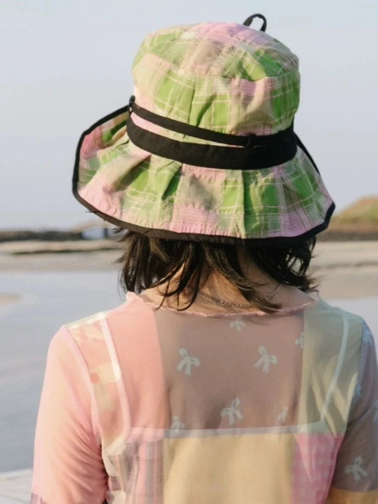 Plaid sun hat