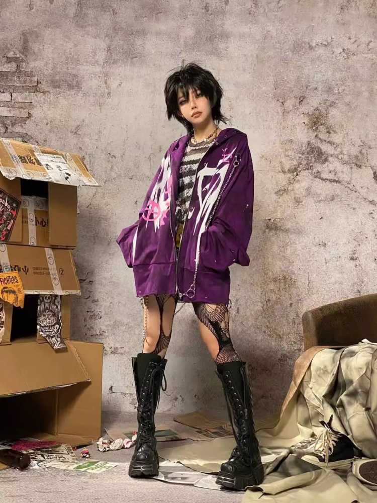 Purple punk hoodie