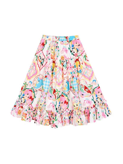 Retro print skirt