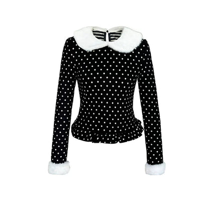 Fair Isle Polka Dot Knit Top