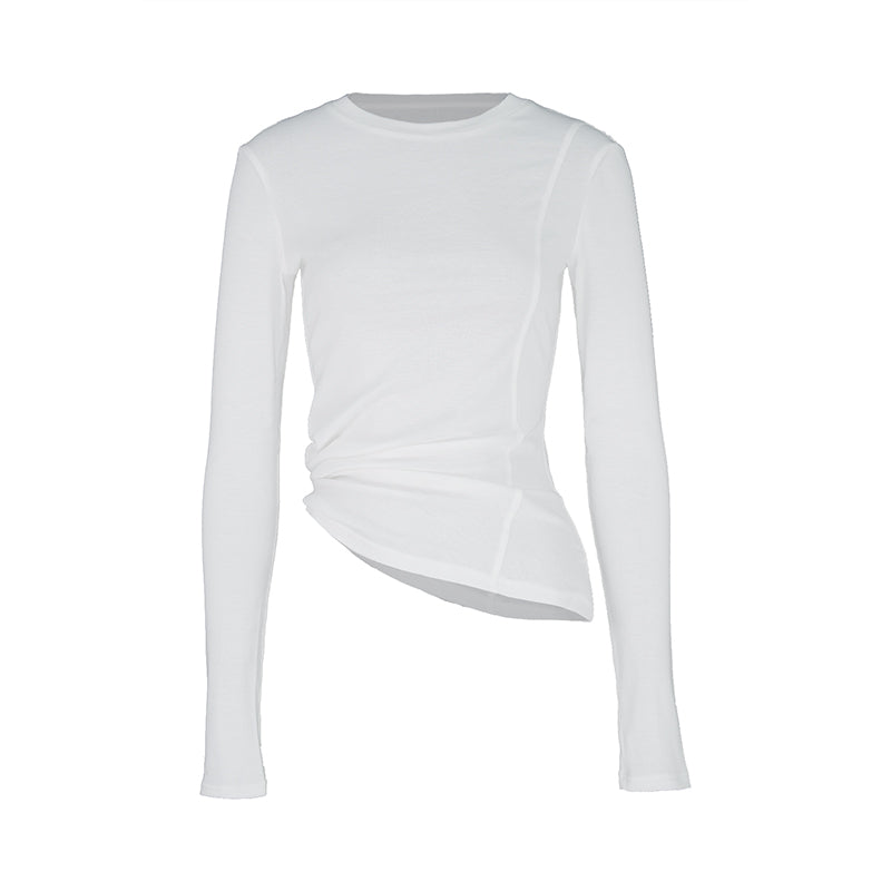 Asymmetrical Slim Wool Top