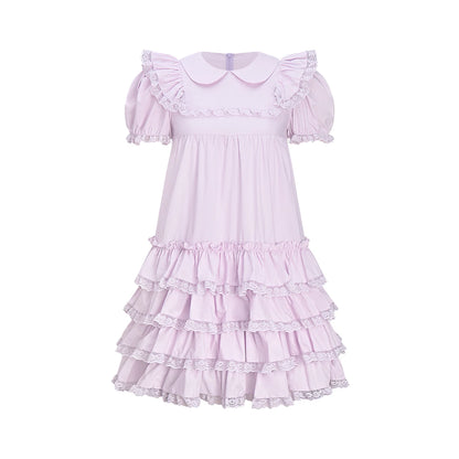 Light Purple Lace Tiered Dress