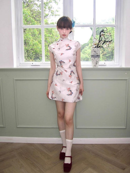 Printed cheongsam dress