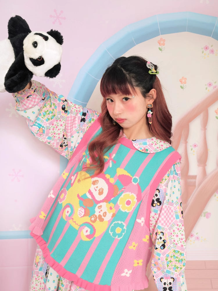 Reversible panda vest