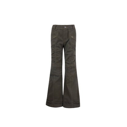 Slightly Loose Wash Cargo Flared Pants