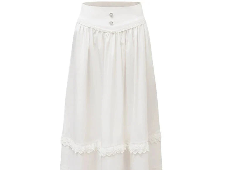 White skirt with shirt long-sleeved top Set