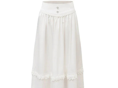 White skirt with shirt long-sleeved top Set