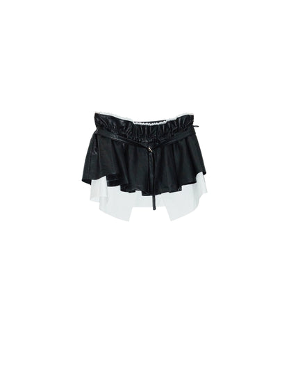 Nomadic PU Leather Puffy Skirt