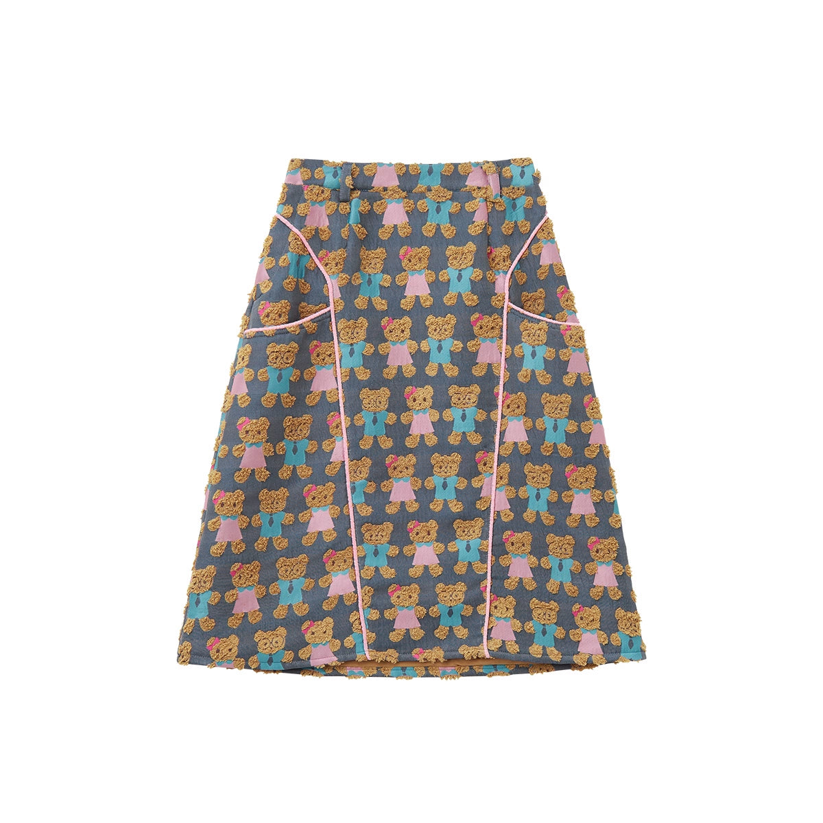 Jacquard Bear Contrast Skirt