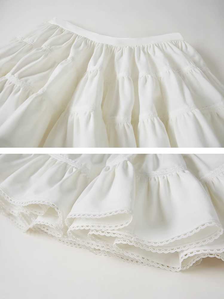 Pleated cake puff skirt