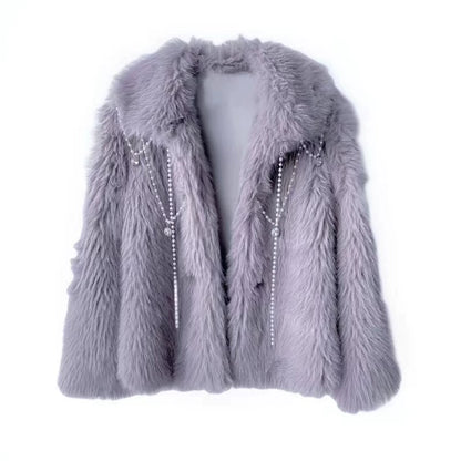 Swan Falling Eco-Friendly Fur Coat