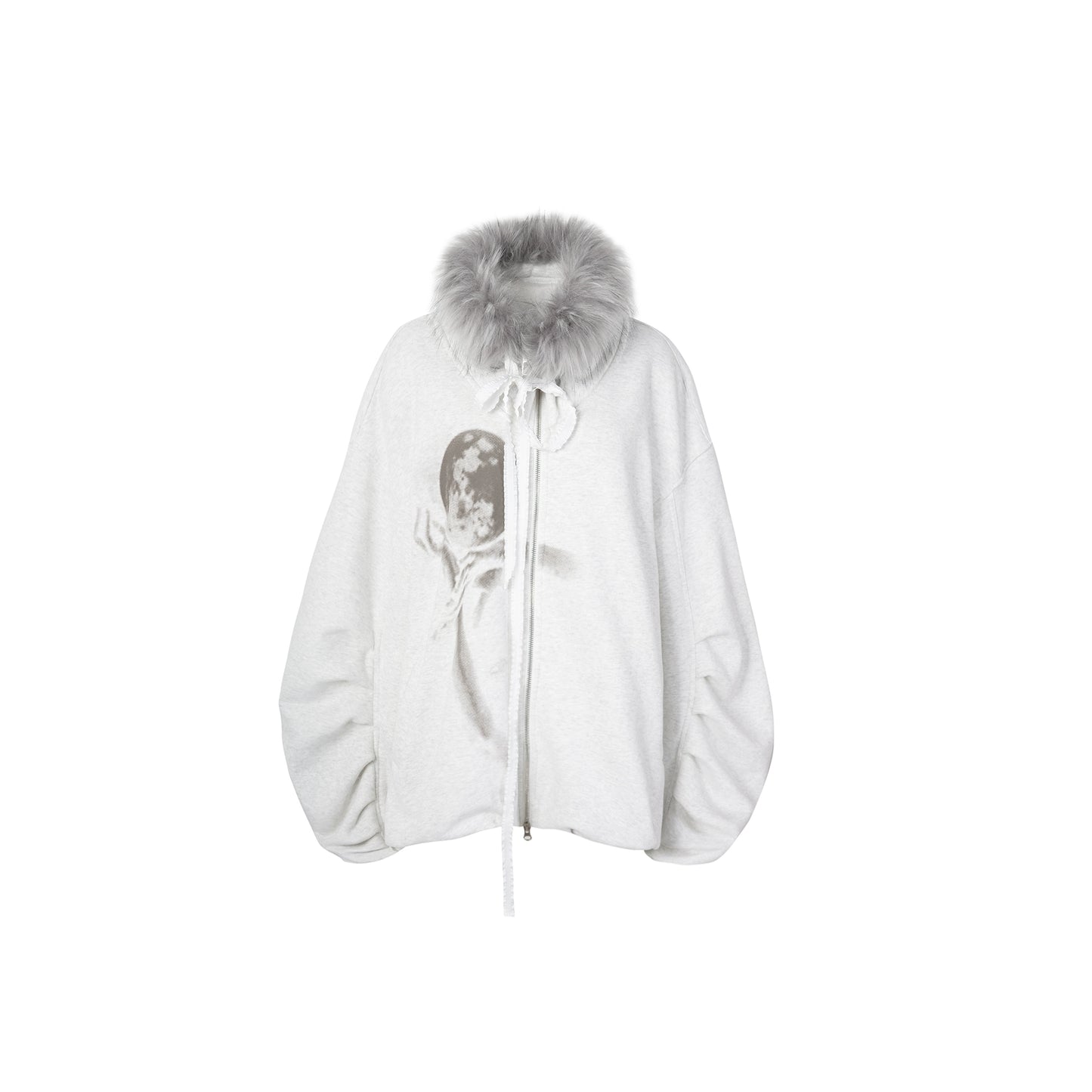 Polar Fleece Oversize Fur Collar Jacket