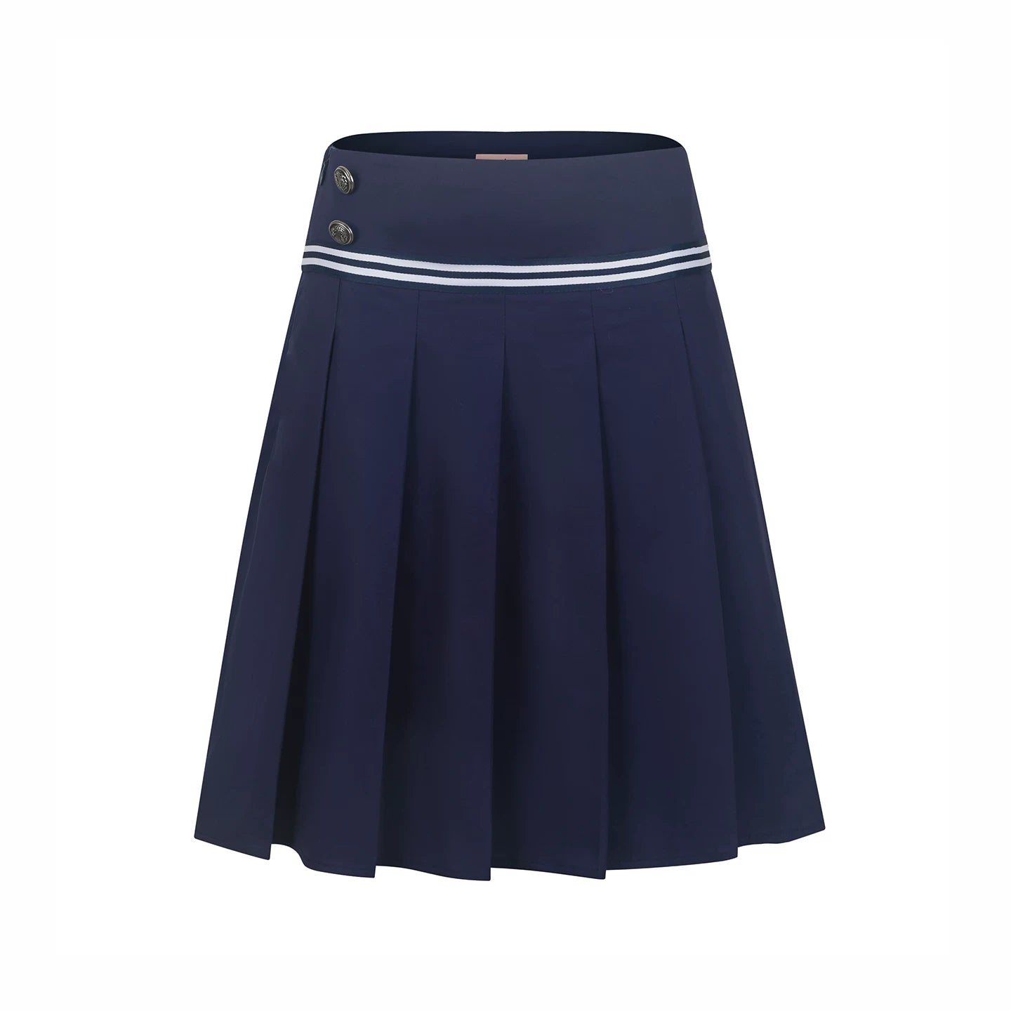 College Style Mid-Length Pleated Skirt