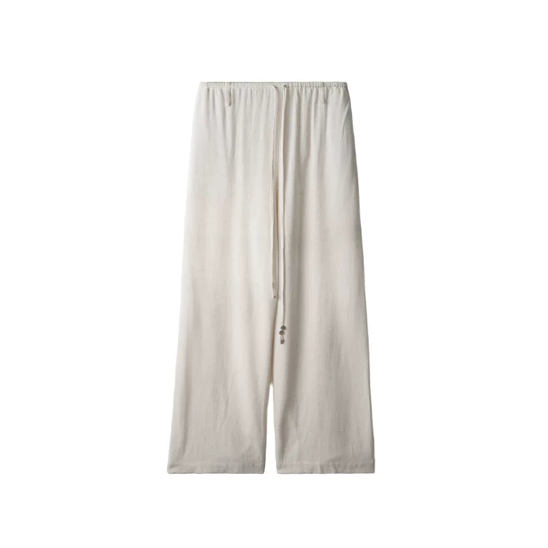 Linen Blend Wide-Leg Pants