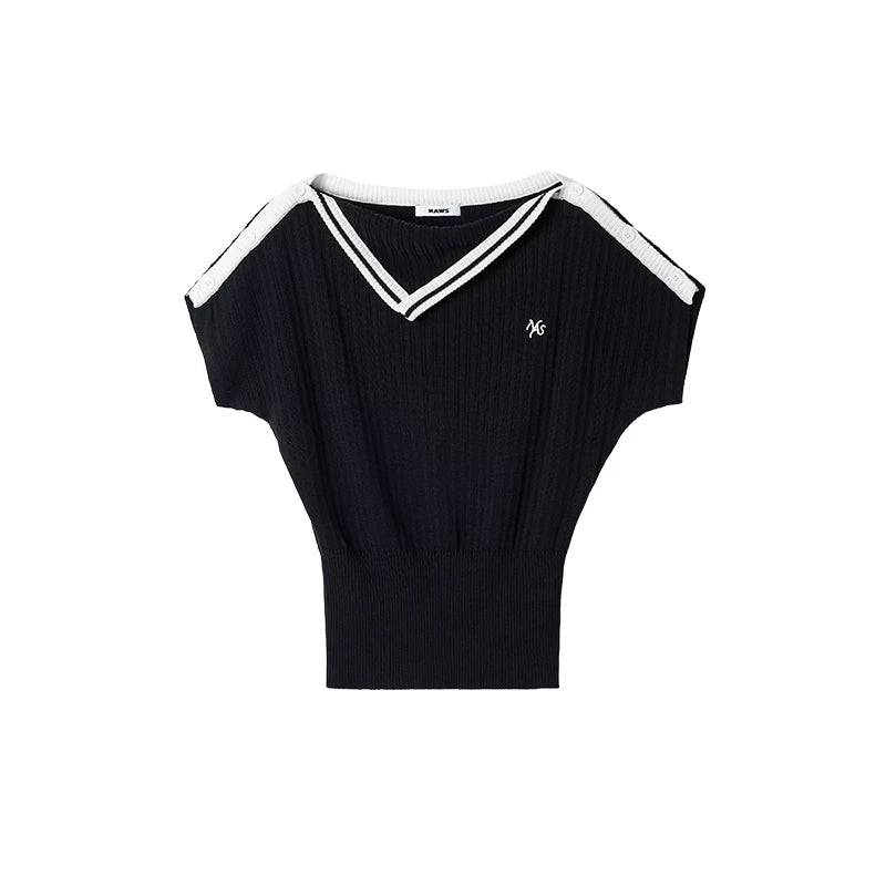 Acetate Wool Asymmetrical Top