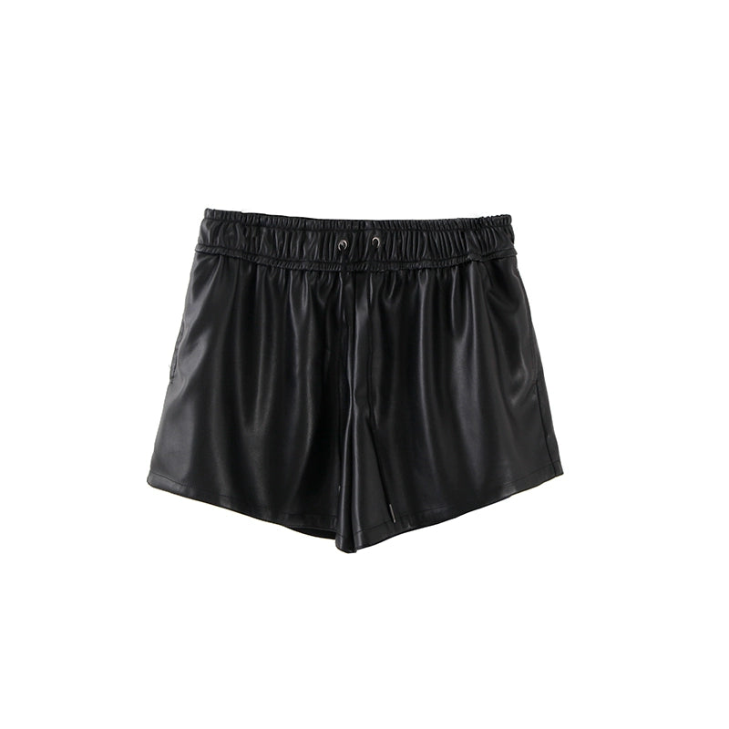 Spicy Coffee Leather Shorts