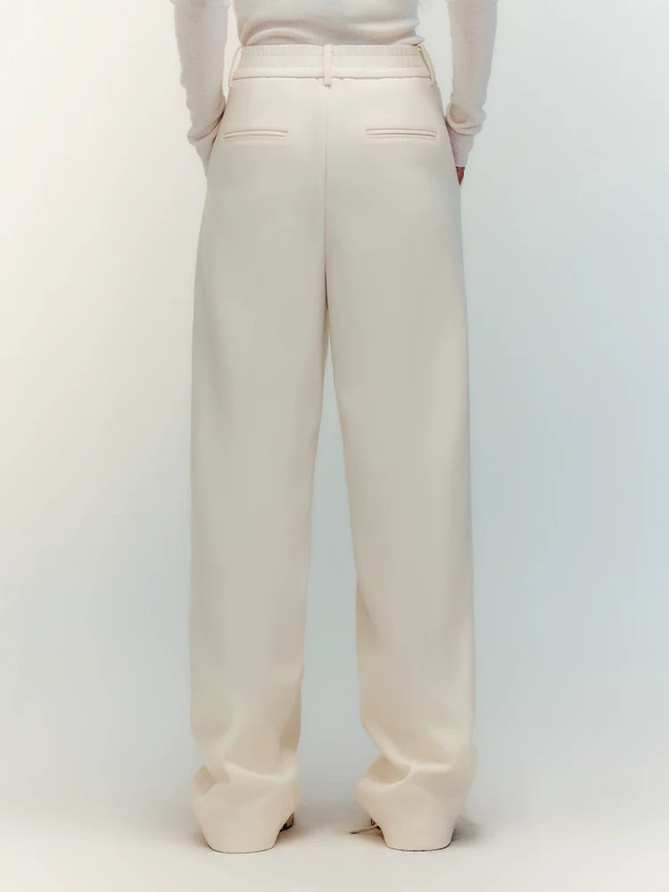 high-rise straight casual pants