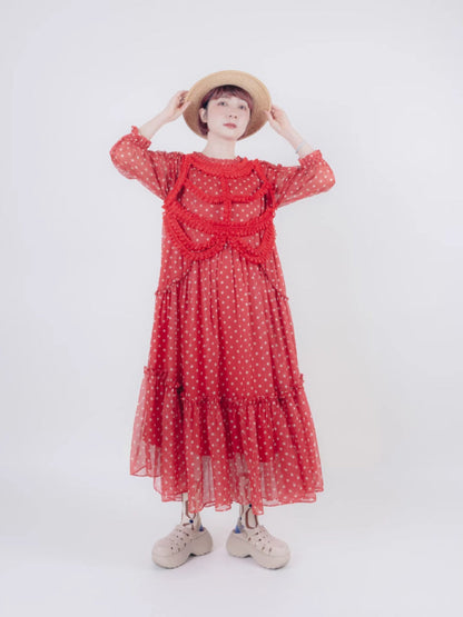 Vintage style dot chiffon dress