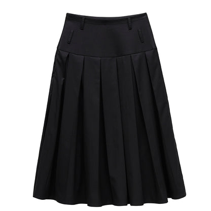 College Style Long Pleated Skirt