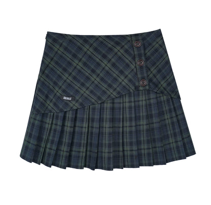 Versatile Dark Green Pleated Skirt