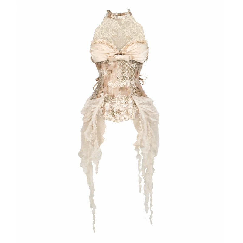 Elegant Herringbone Corset Slim Tunic Top Set