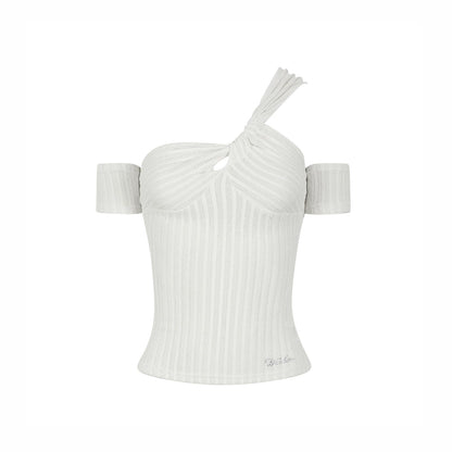 Slim-Fit Halter Off-Shoulder Top